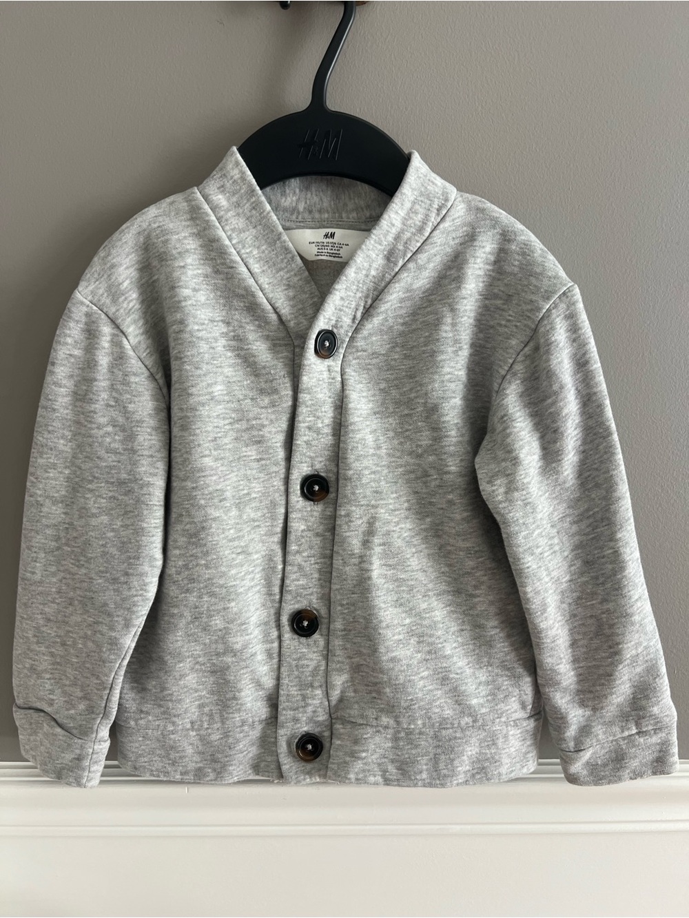 H&M Kids Heather Gray Button-Up Cardigan Size US 5T/6